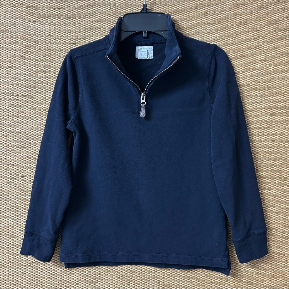 J.Crew Crewcuts Shirt Boys 10 Navy Blue 1/4 Zip Pullover